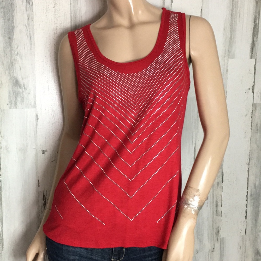 #H35 Medium petite - Dressbarn Jeweled Red Dressbarn